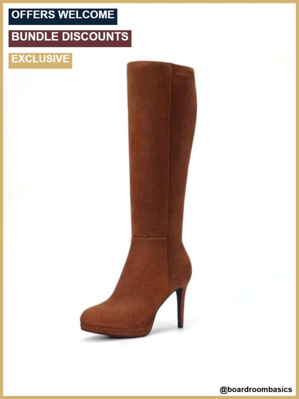 Platform Pointed Toe Stiletto Heel Suede Knee High Boots